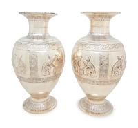 A Pair of Large French Silver Vases