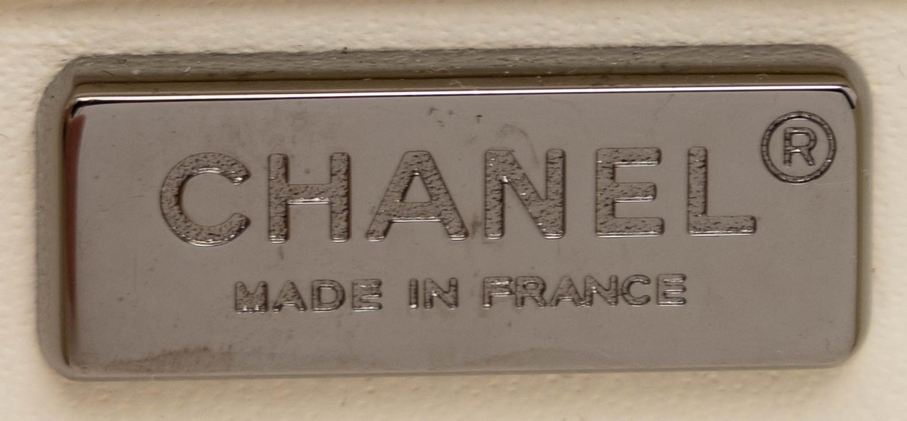 Chanel, Cream Python Flap Bag with Crocheted Trim