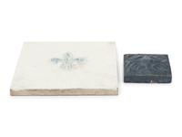 An American Encaustic Tile Works Ceramic Tile and a Blue-Glazed Tile