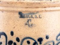 Two Cobalt Decorated Stoneware Crocks