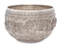 A Thai Pierced Silver Bowl