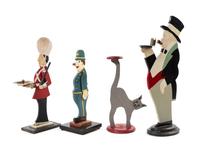 Four Standing Figural Tip Trays Height of tallest 35 1/2 inches. — Mid 20th Century