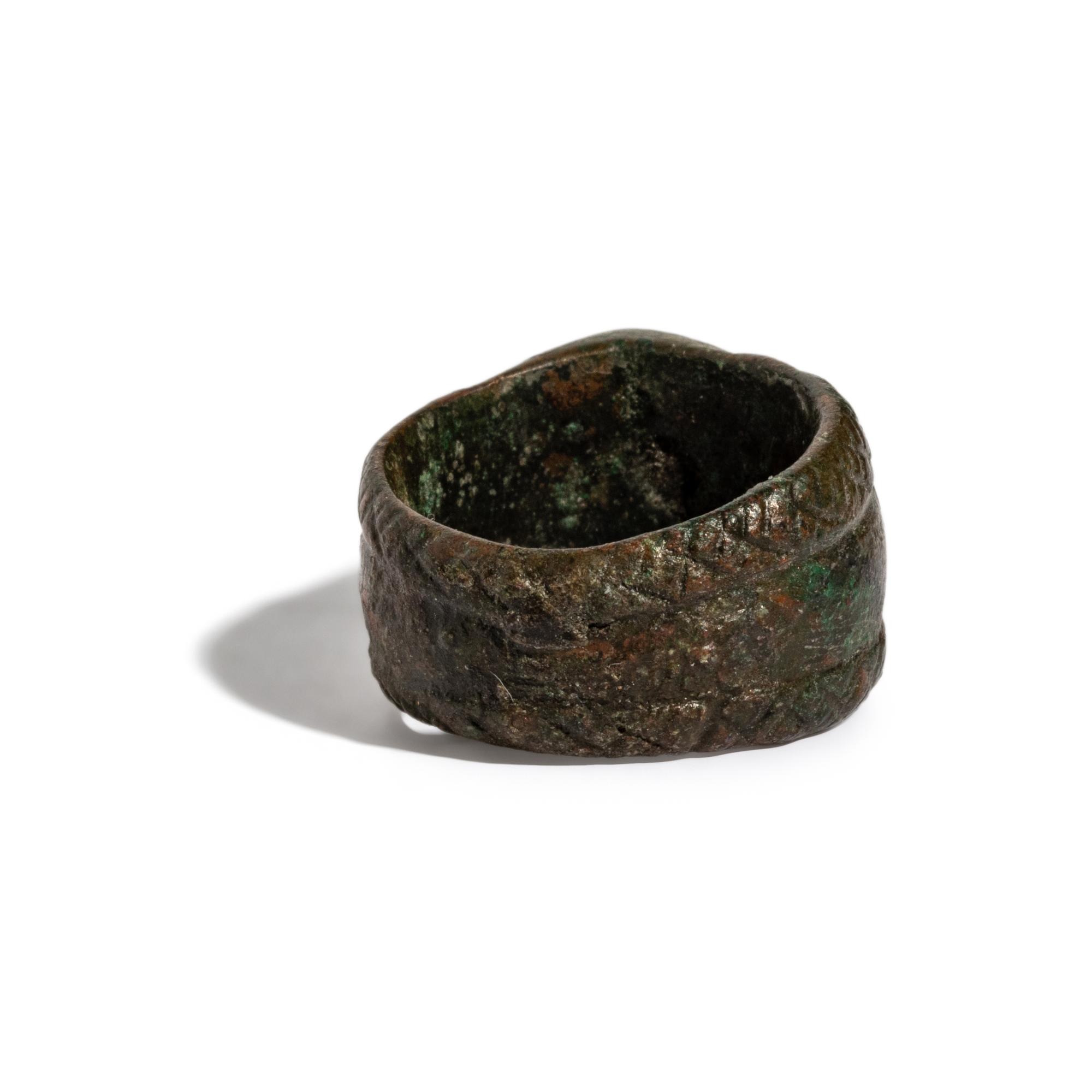 A Roman Iron and Red Jasper Finger Ring with a Goat