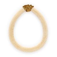 Yellow Gold and Seed Pearl Necklace