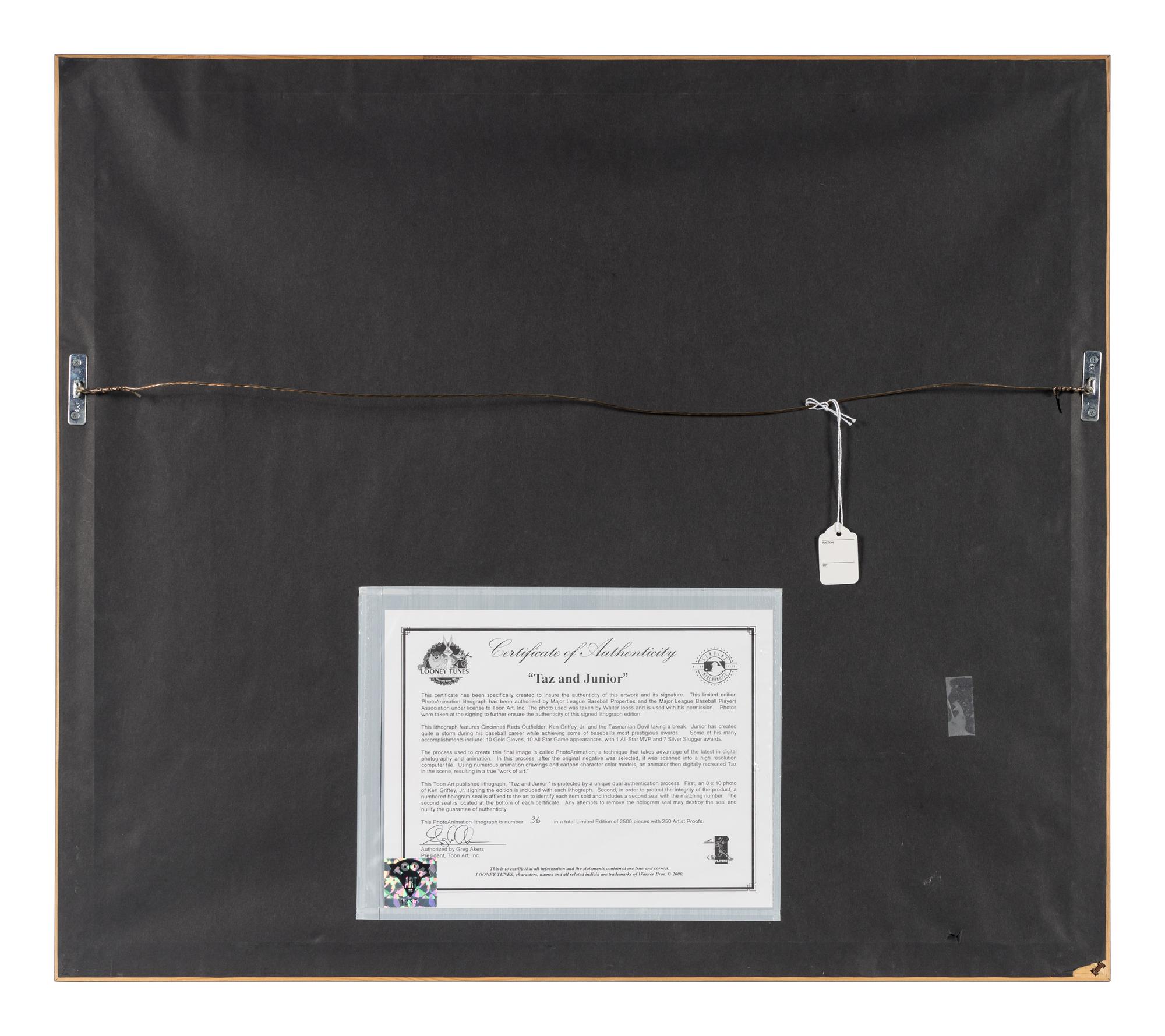 A Ken Griffey Jr. Signed Autograph "Taz and Junior" Display,