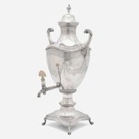 A George III sterling silver hot water urn Charles Wright, London, 1774
