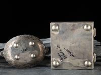 Navajo Silver Lidded Box and Ashtray