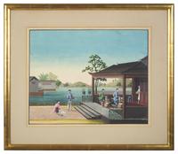 Chinese Export School 19th Century, A Set of Four Paintings Depicting Various Stages of Silk Production