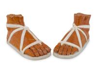 A Pair of Large Grand Tour Style Marble Models of Sandaled Feet