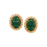 YELLOW GOLD AND MAW-SIT-SIT EARCLIPS