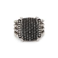 DAVID YURMAN, BLACK DIAMOND AND DIAMOND 'WHEATON' RING