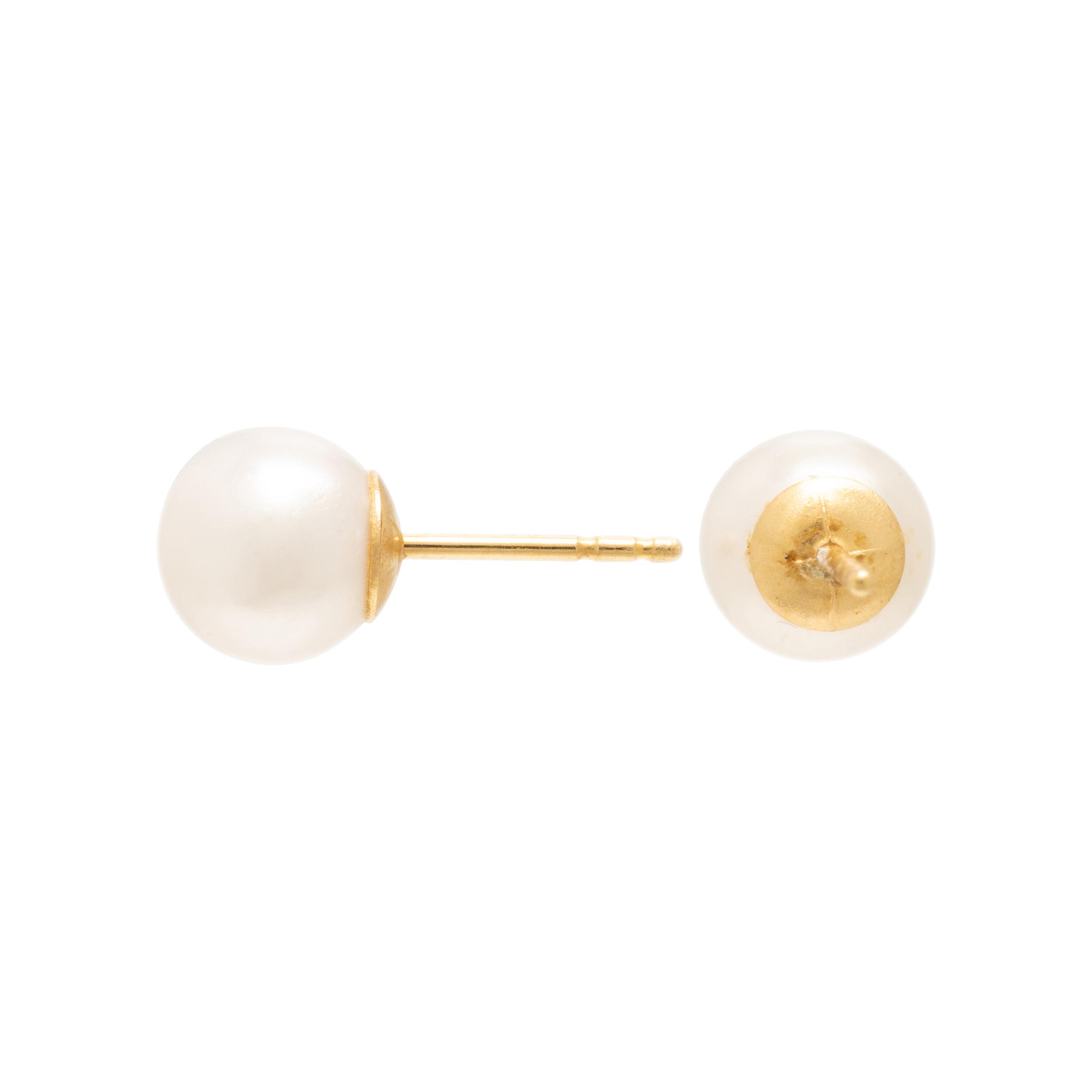 Mikimoto, Cultured Pearl Earrings with an Unsigned Cultured Pearl Necklace