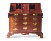 A Chippendale Carved Mahogany Reverse-Serpentine Slant-Front Desk, Attributed to William King (b. 1754 - after 1806) Salem, MA, Circa 1785