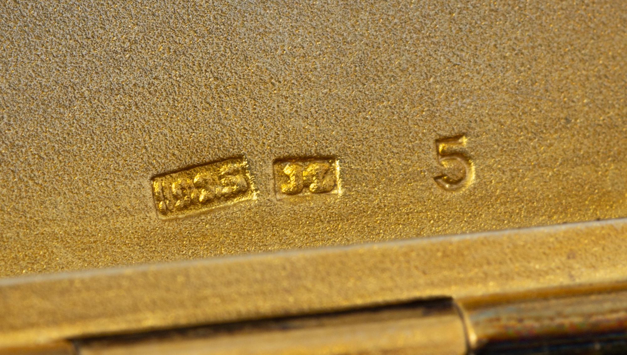 A Continental Silver and Guilloche Enamel "Egyptian" Cigarette Case