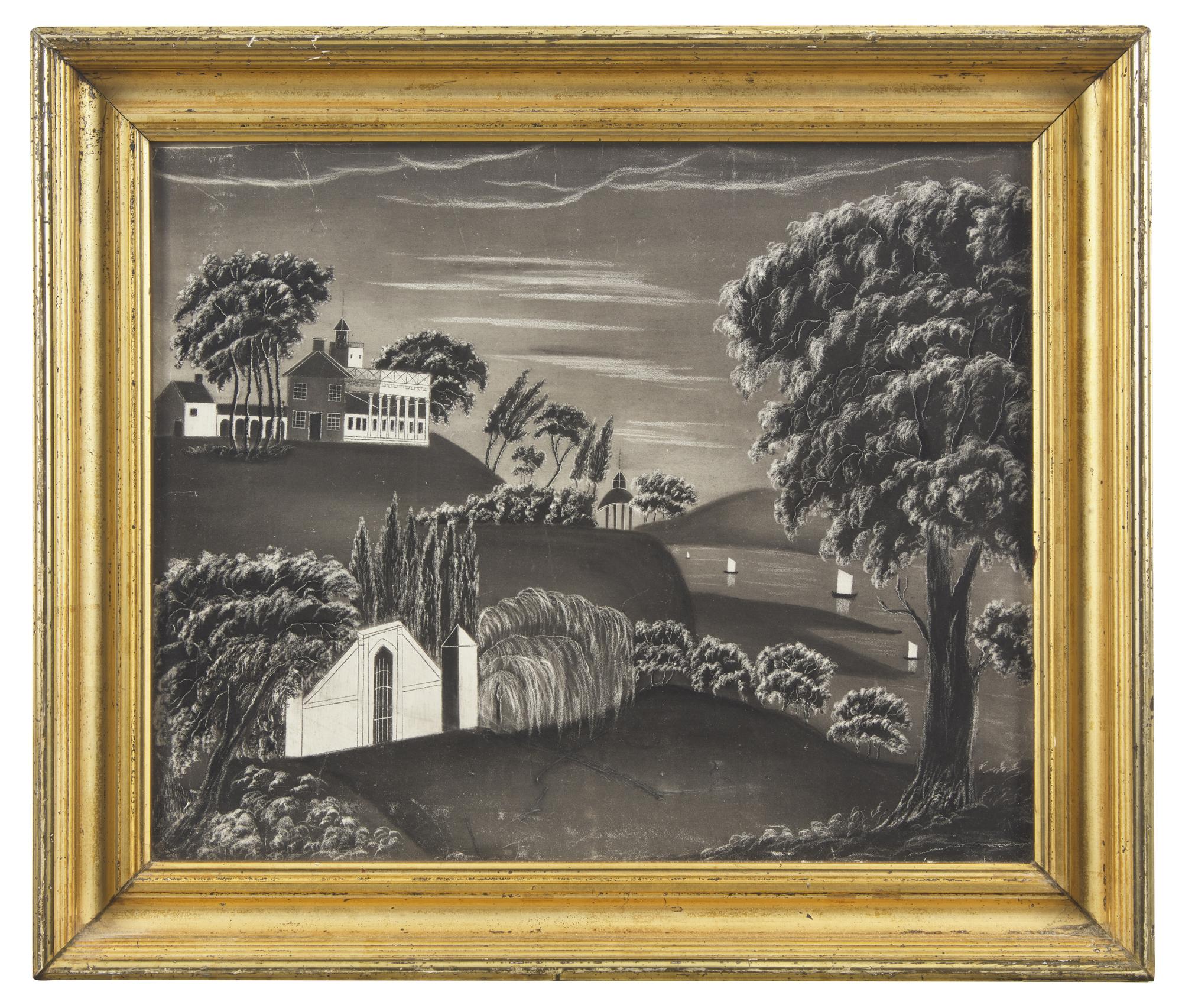 American School 19th Century, Two Views of the Washington's Tomb at Mount Vernon , First Half 19th Century
