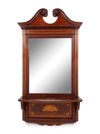 An Edwardian Satinwood Inlaid Mahogany Mirror