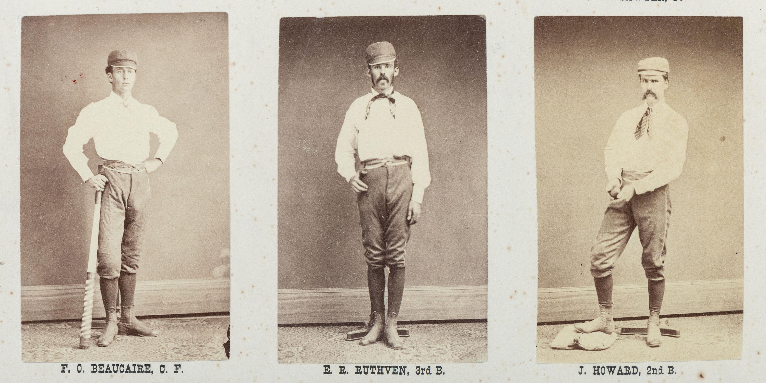 [SPORTS - EARLY PHOTOGRAPHY]. Albumen photograph display of the Cheyenne Base Ball Club; Champions of Wyoming Territory. 1874.