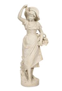 An Italian Alabaster Figure of a Young Woman
