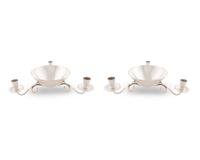 A Pair of Mexican Silver Low Candelabra — 20TH CENTURY
