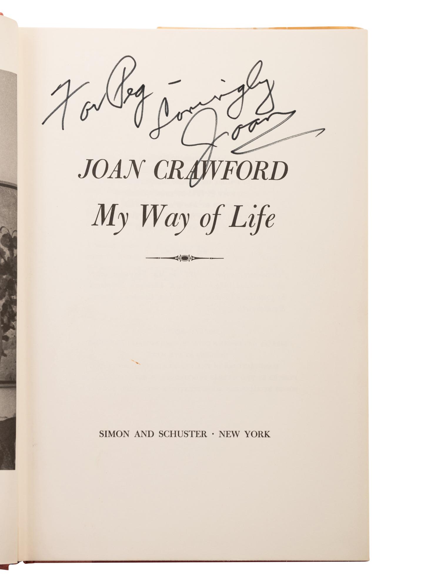 (Celebrity Memorabilia) A group of Joan Crawford memorabilia, comprising: