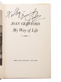 (Celebrity Memorabilia) A group of Joan Crawford memorabilia, comprising:
