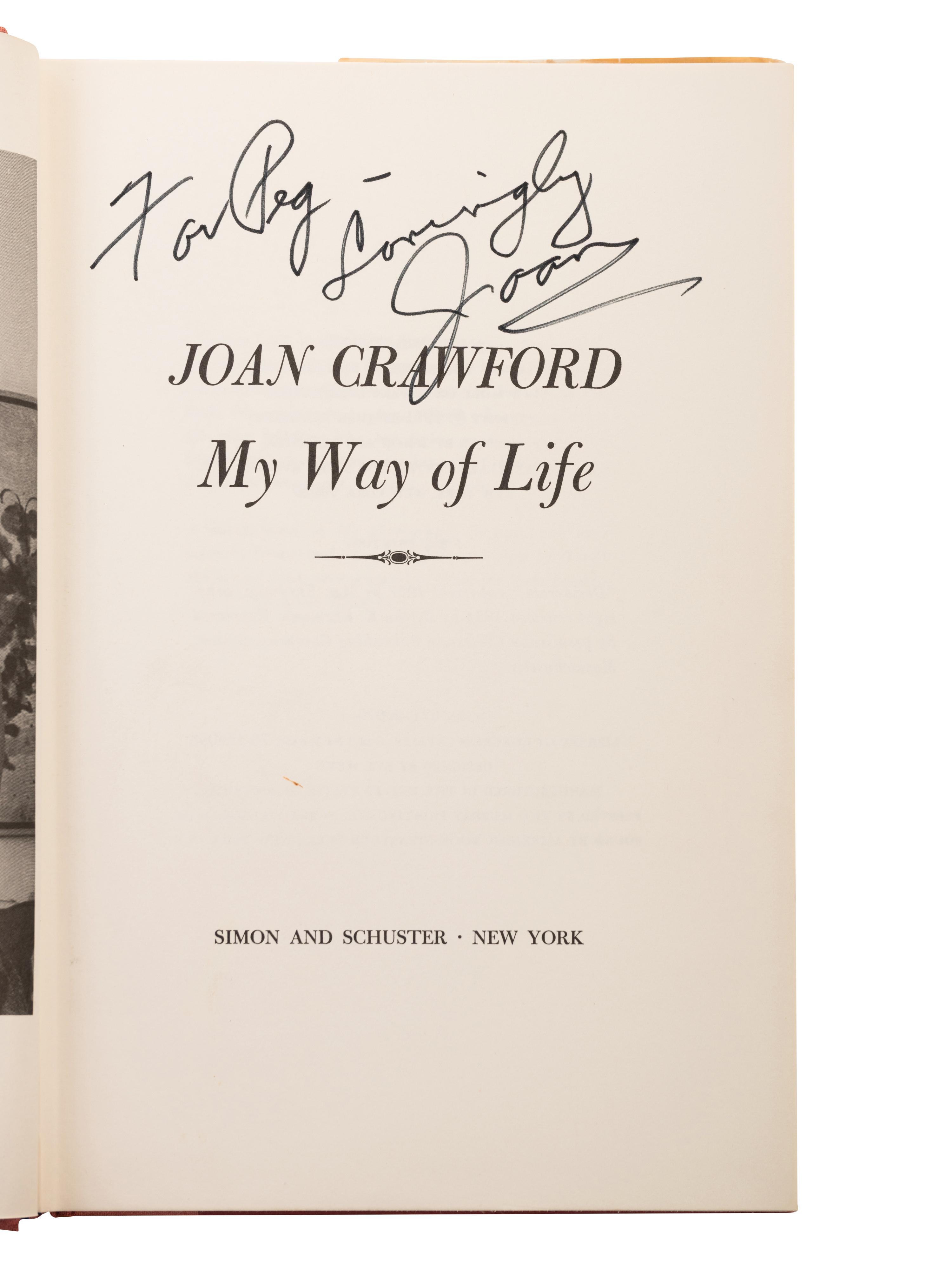 (Celebrity Memorabilia) A group of Joan Crawford memorabilia, comprising: