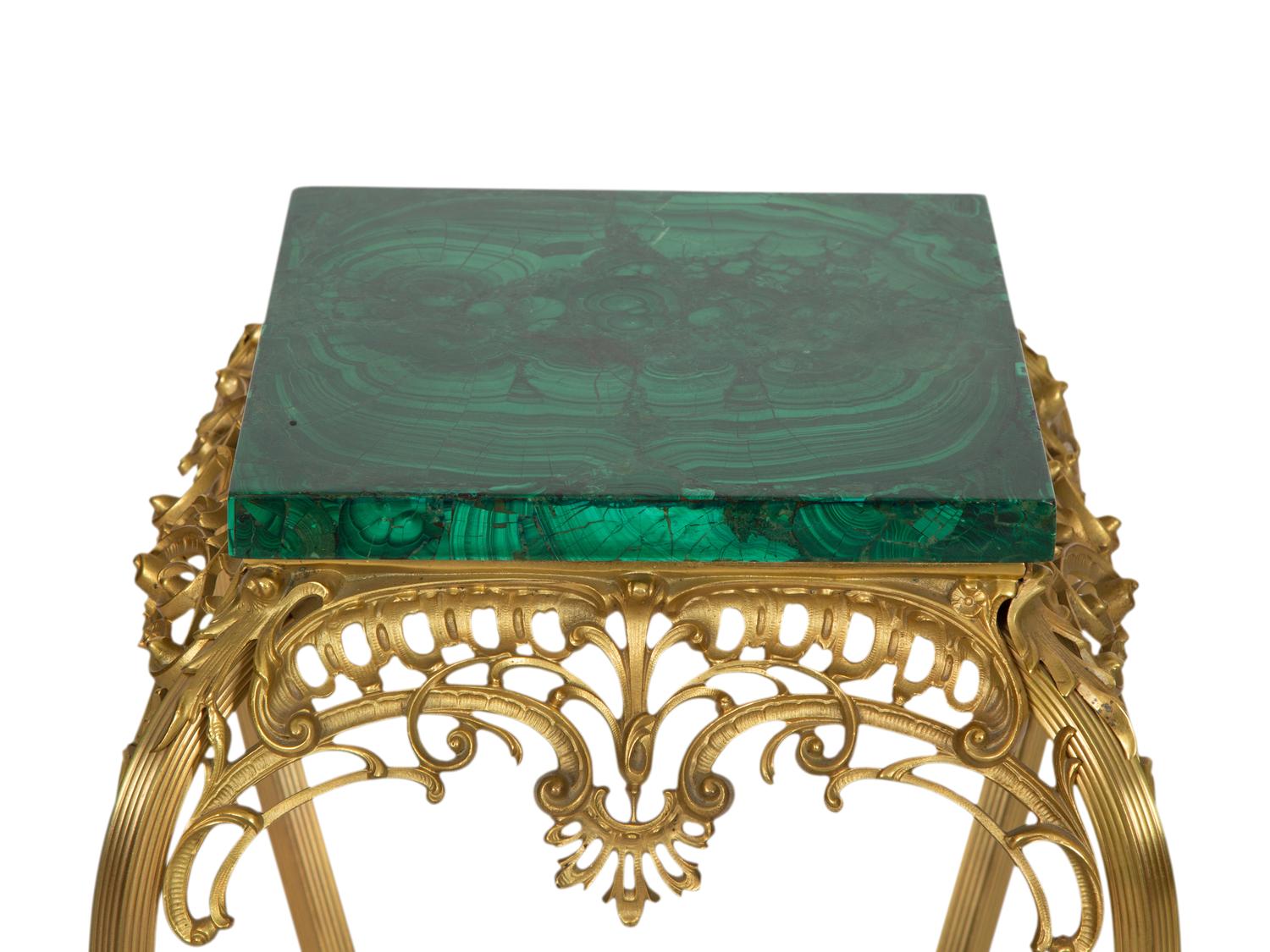 A Continental Gilt Metal and Malachite Side Table