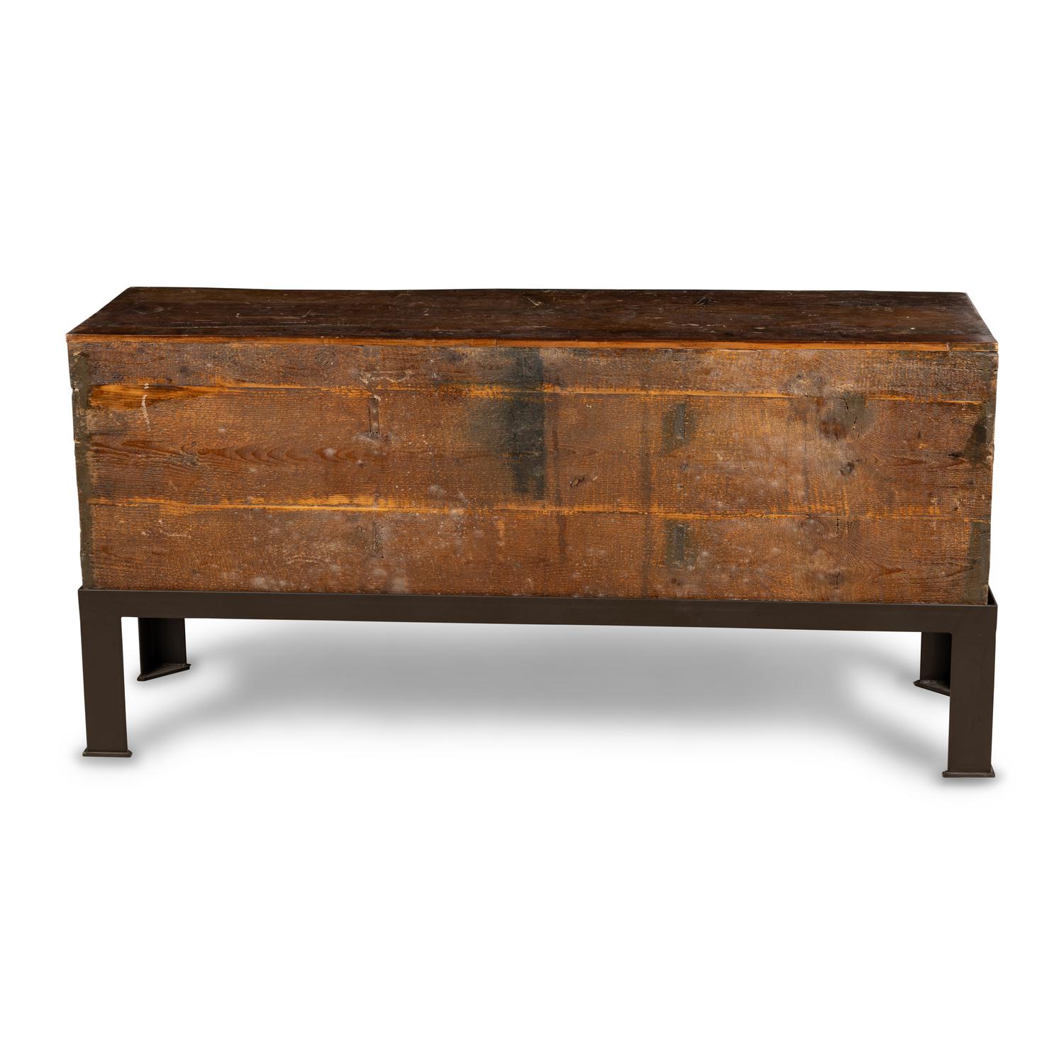 A Chinese Painted Cabinet on Stand