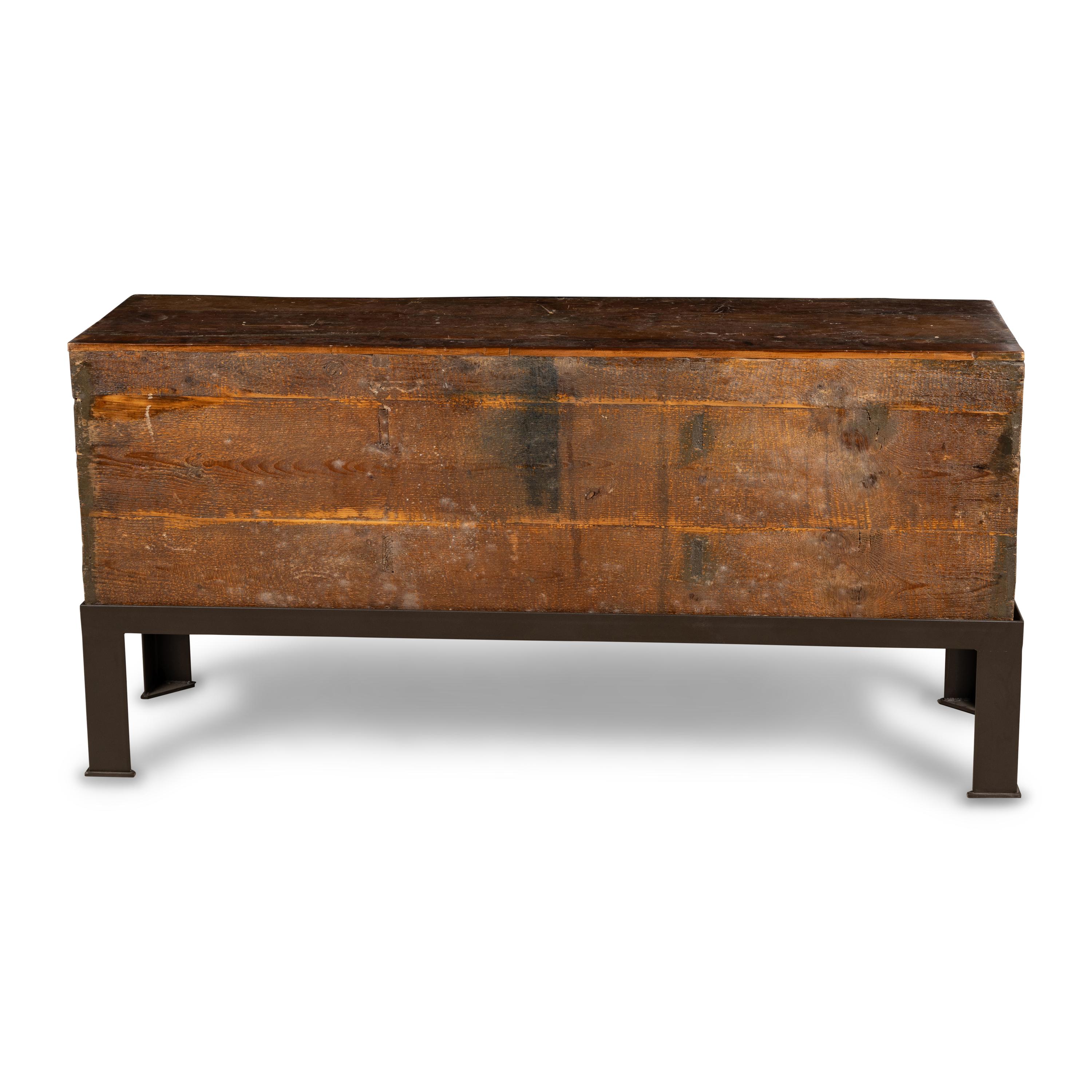 A Chinese Painted Cabinet on Stand