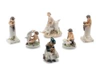 A Group of Six Royal Copenhagen Porcelain Figures