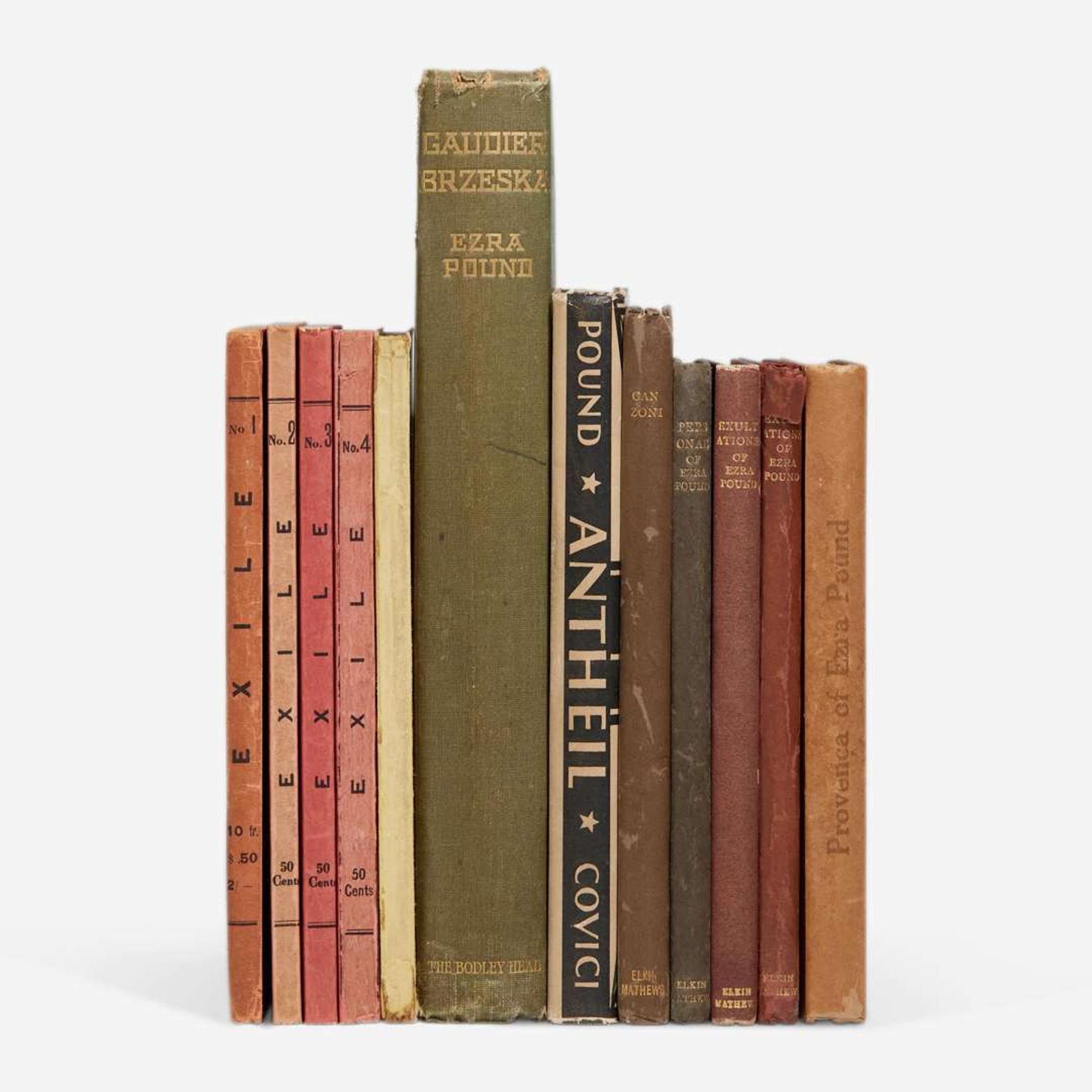 [Literature] Pound, Ezra Group of 8 First Edition Titles in 12 Volumes