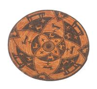 A Western Apache Pictorial Basket Height 3 x diameter 18 1/4 inches.