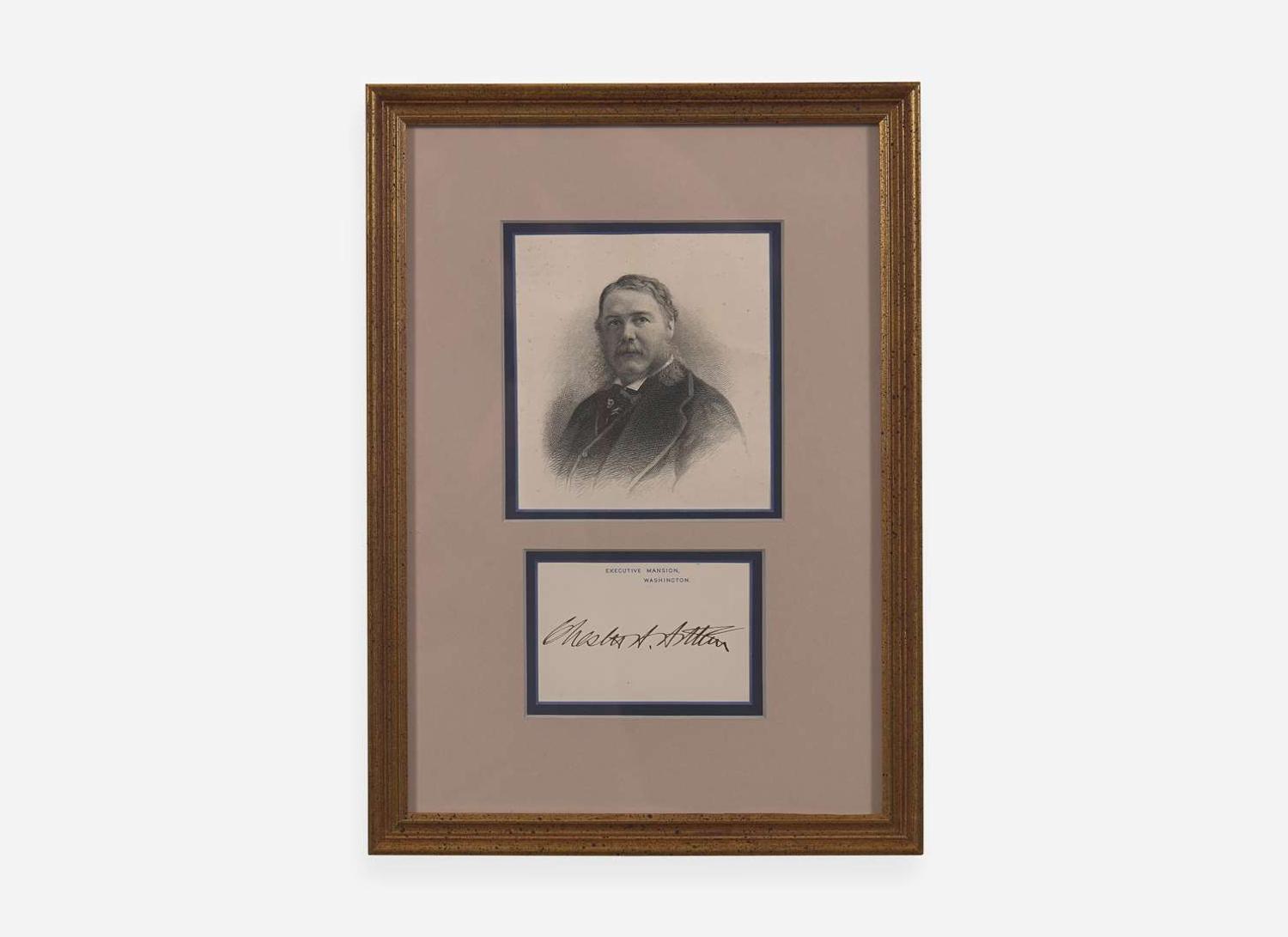 [Presidential] Arthur, Chester A.: Signed Executive Mansion Card