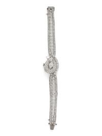 HAMILTON, PLATINUM AND DIAMOND SURPRISE WATCH