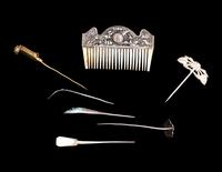 Seven Chinese Metal Hair Accessories
