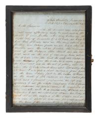 [WHALING]. HODGSON, James. Autograph letter signed ("James Hodgson"), as First Officer of Ship Arabella, to Charles Milton Salmon (1824-1904). Ship Arabella , S. Lat 38.20 Long. 26.00 W, 17 December 1847.