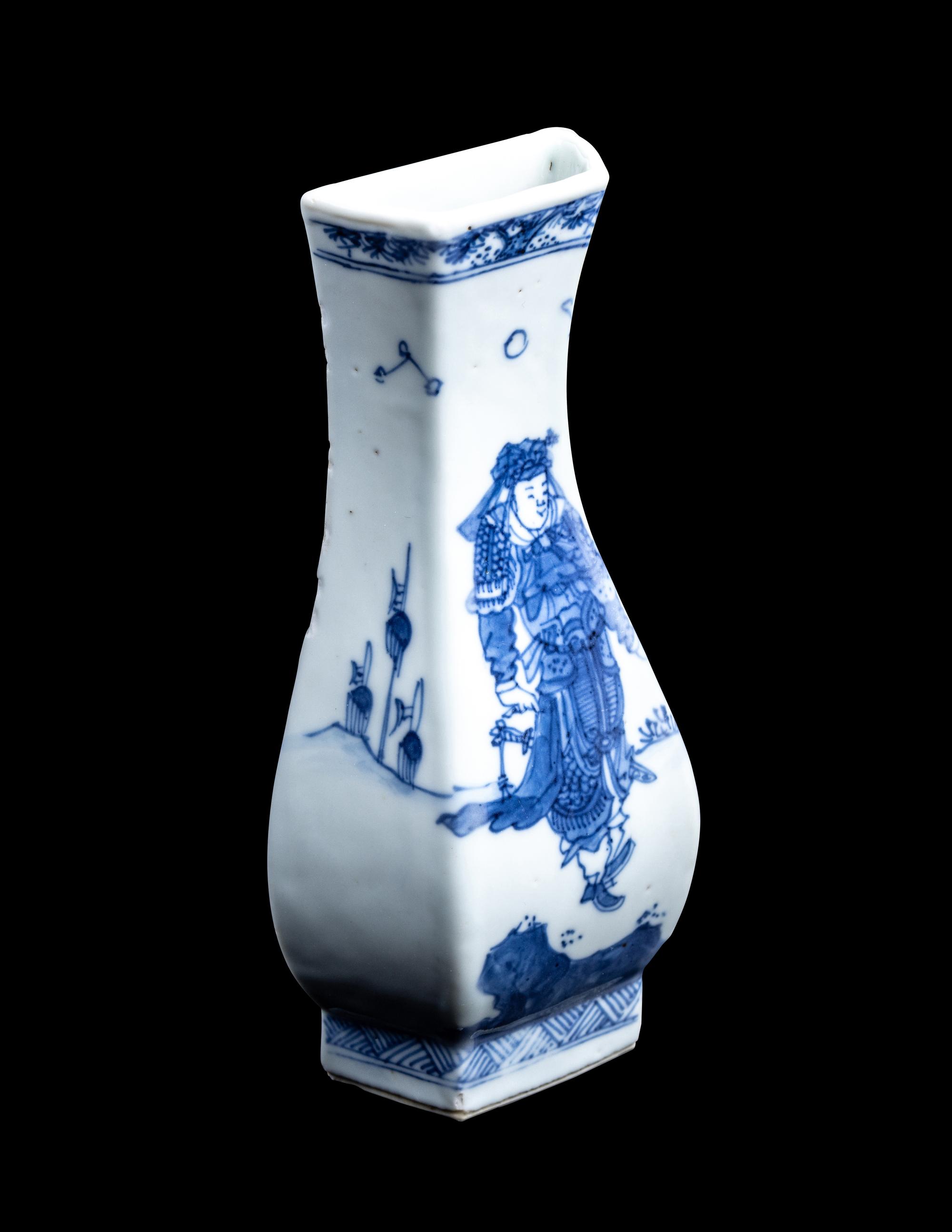 A Chinese Blue and White Porcelain Wall Vase