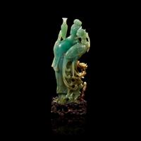 A Chinese carved jadeite meiren