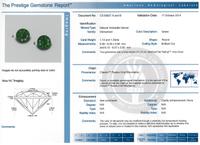 A Pair of Round Brilliant Cut Russian Demantoid Garnets Weighing 2.16 Carats Total,