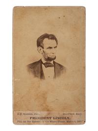 [LINCOLN, Abraham (1809-1865]. WARREN, Henry F., photographer. President Lincoln, Pho. on the Balcony at the White House, March 6, 1865 . Waltham, MA, 1865.