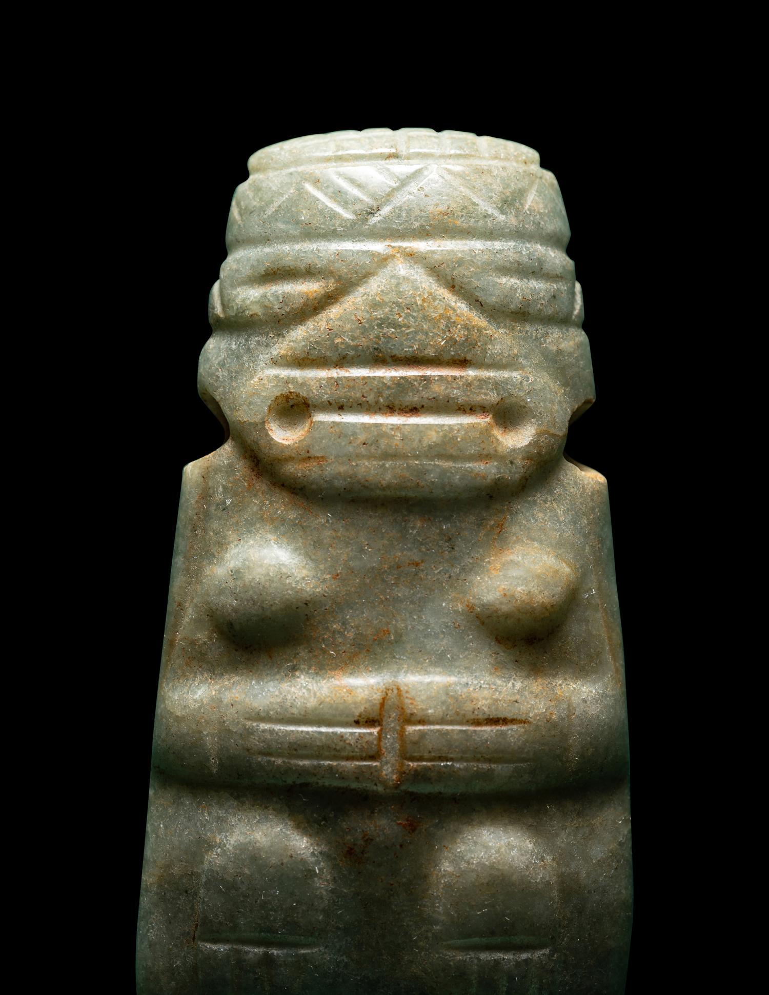 A Costa Rican Jade Female Shaman Pendant