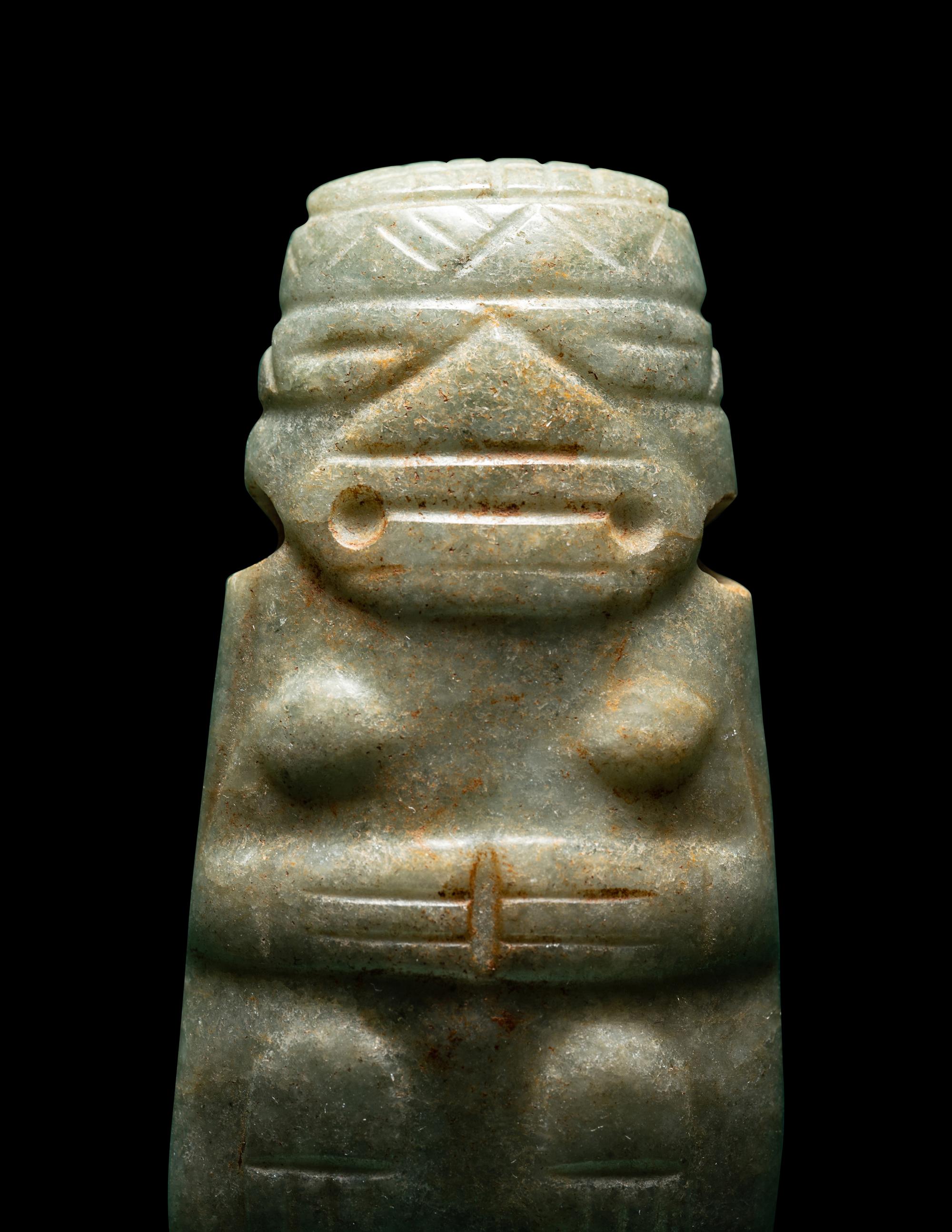 A Costa Rican Jade Female Shaman Pendant