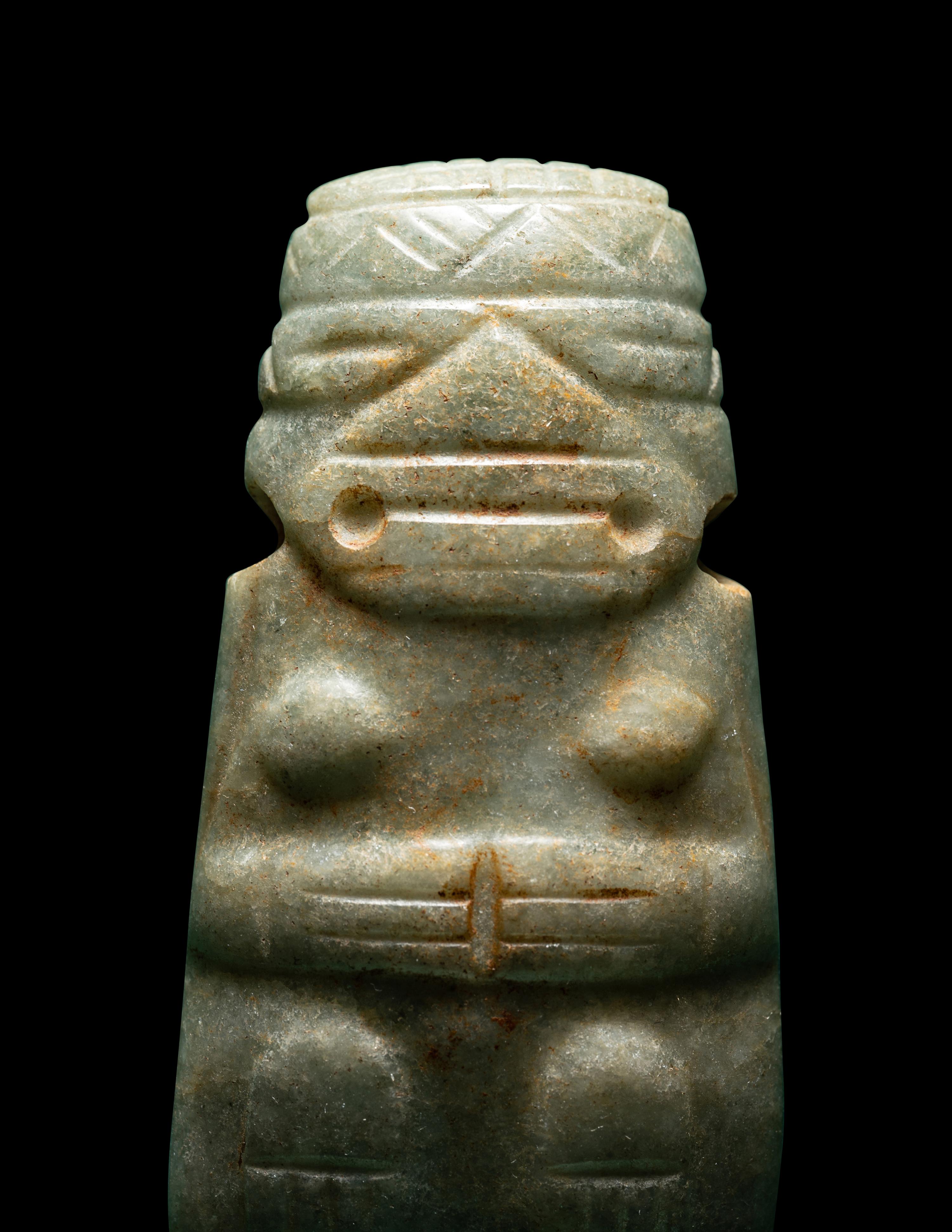 A Costa Rican Jade Female Shaman Pendant