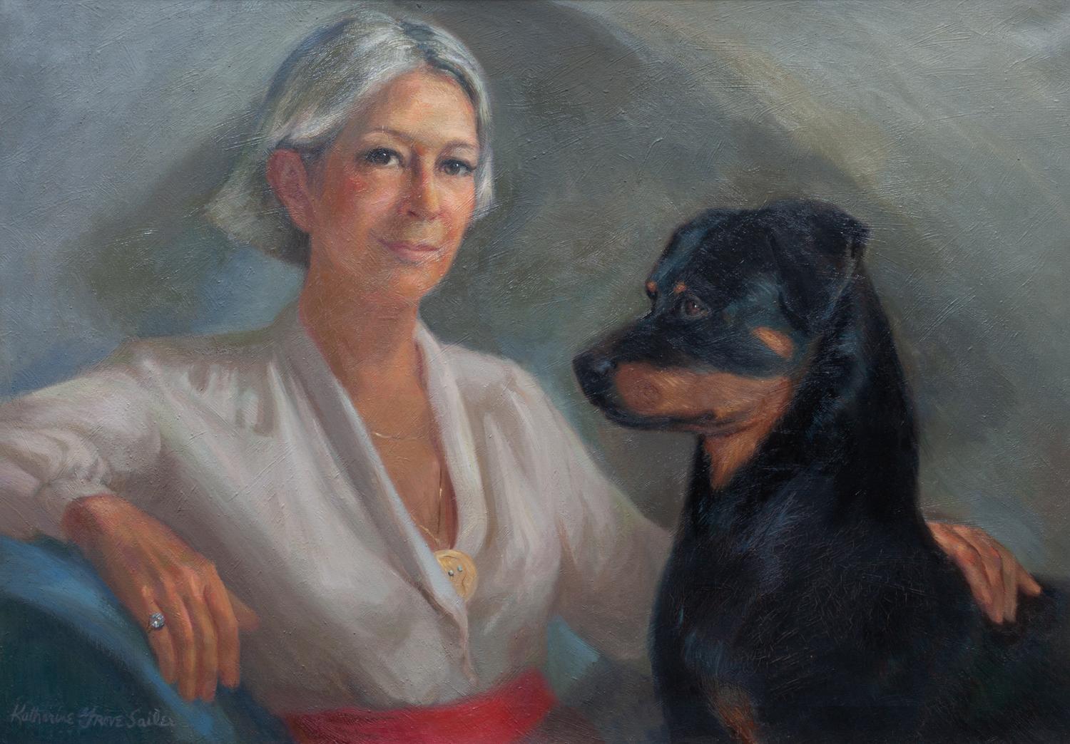 Three Rottweiler Paintings, , comprising Katherine Grove Sailer Anna Danzer Tilghman and Her Rottweiler, 1984 oil on canvas; Katherine