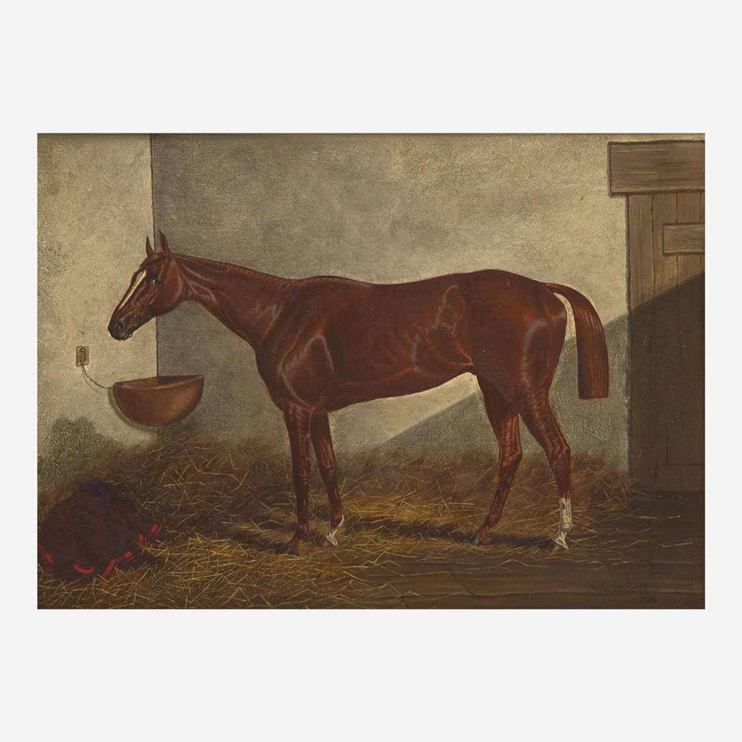 Henry Stull (American, 1851–1913) Chestnut Horse in the Stable