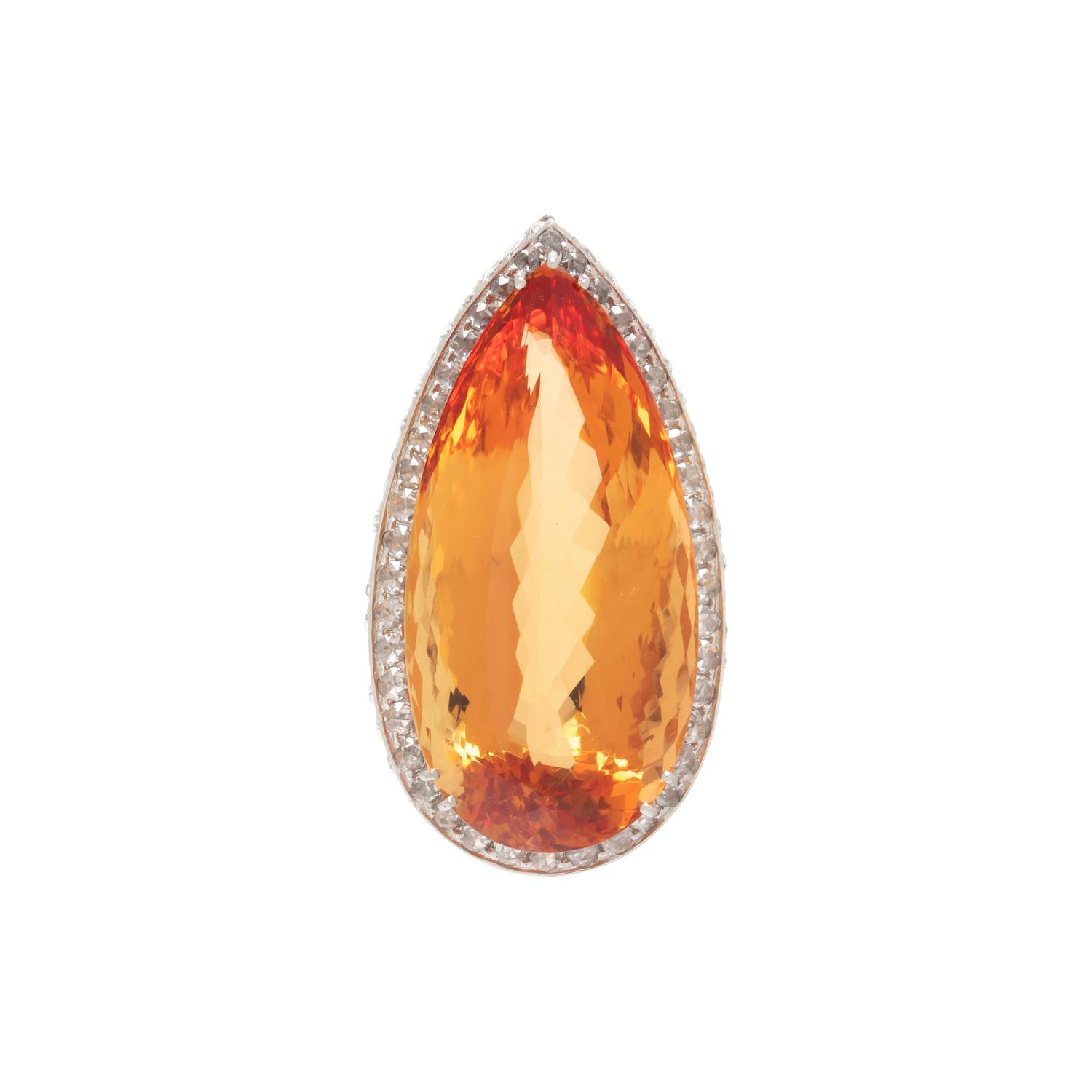 TOPAZ AND DIAMOND PENDANT