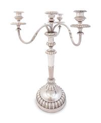 An English Silver-Plate Four-Light Candelabra