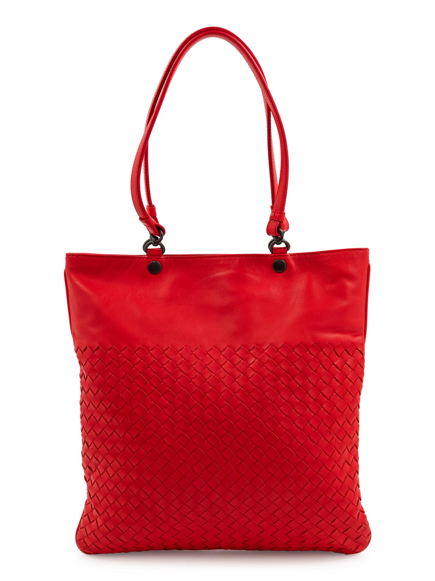 A Bottega Veneta Red Intrecciato Bag