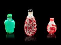 Three Chinese Glass Snuff Bottles