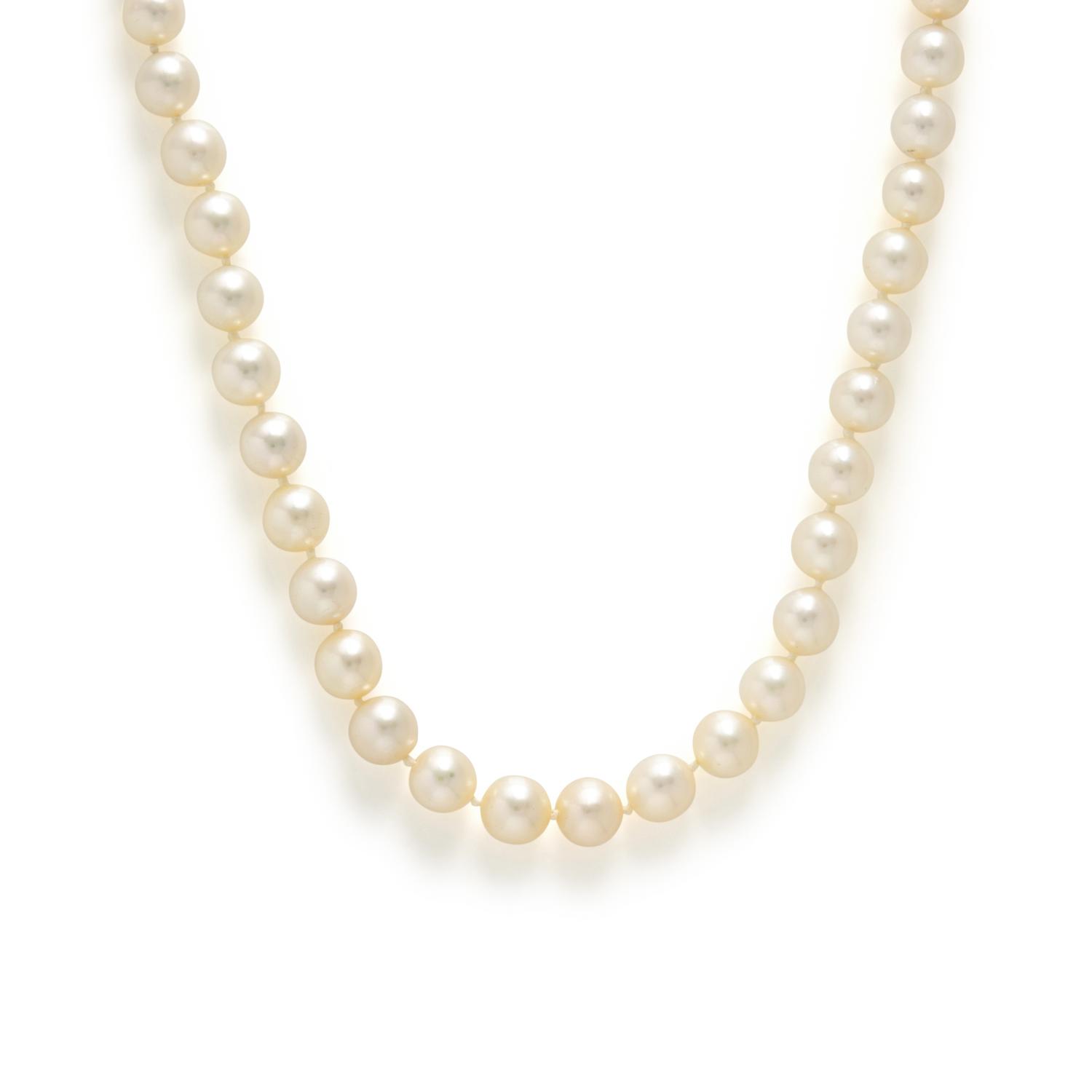 Cultured Pearl and Sapphire Necklace